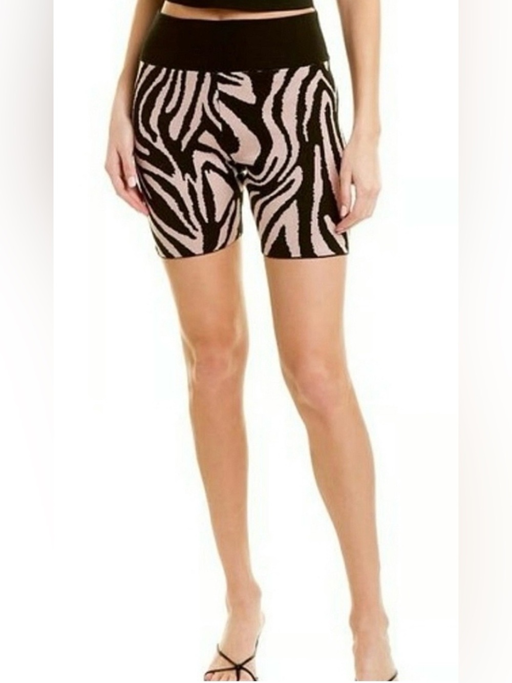 525 American Zebra Print High-Waist Bike Shorts - Pink/Black